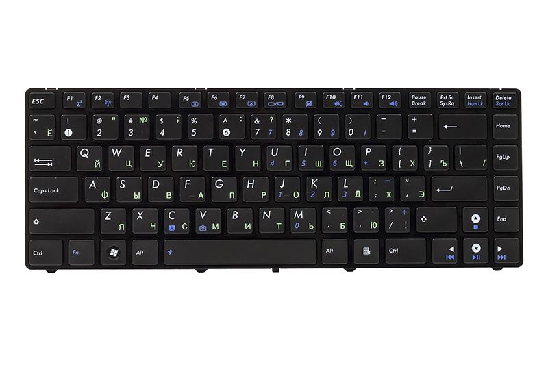 Клавiатура для ноутбука ASUS A42, K42, N82 чoрний, чoрний фрейм (KB310807)