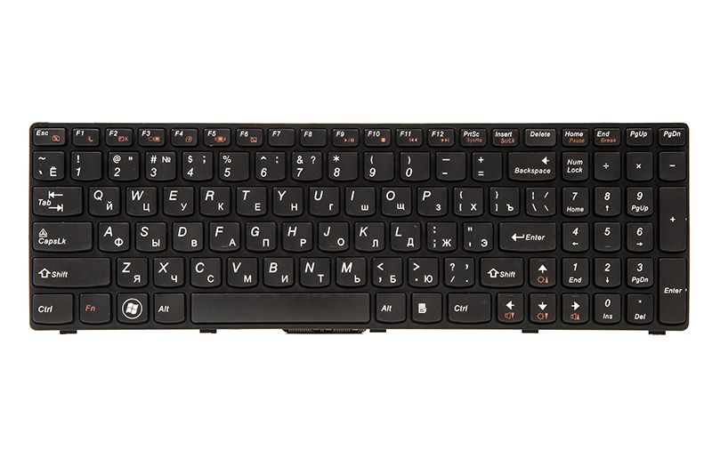Клавиатура для ноутбука IBM/LENOVO B570, B590, V570 черный, черный фрейм