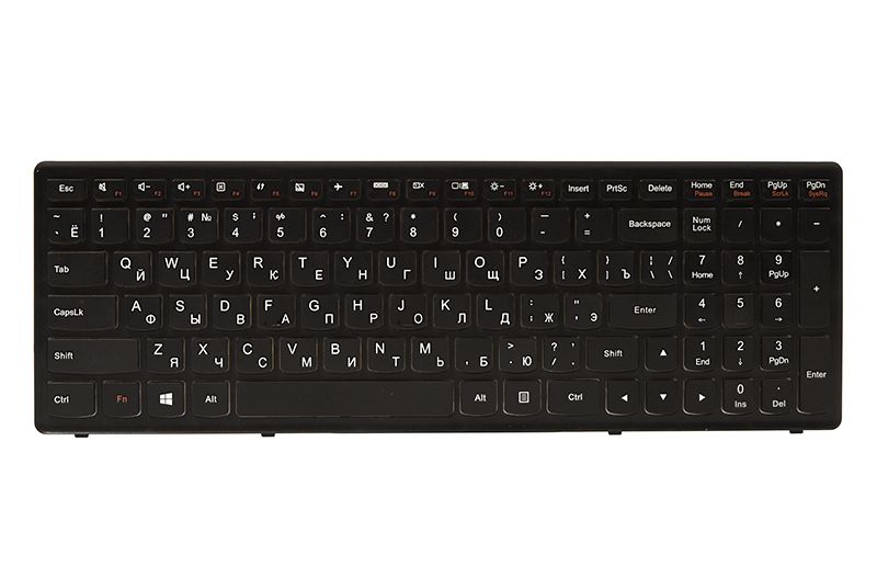 Клавiатура для ноутбука IBM/LENOVO IdeaPad Flex 15, G500s чорний, чорний фрейм (KB311767)