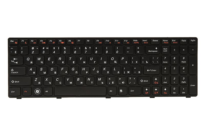Клавiатура для ноутбука IBM/LENOVO G570, G575 чорний, чорний фрейм (KB311774)