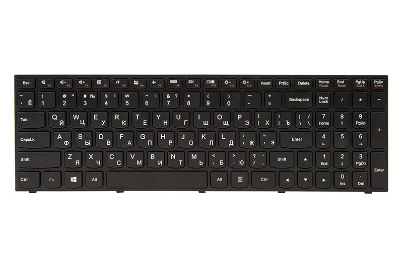 Клавiатура для ноутбука IBM/LENOVO IdeaPad G50-30 чорний, чорний фрейм (KB311903)