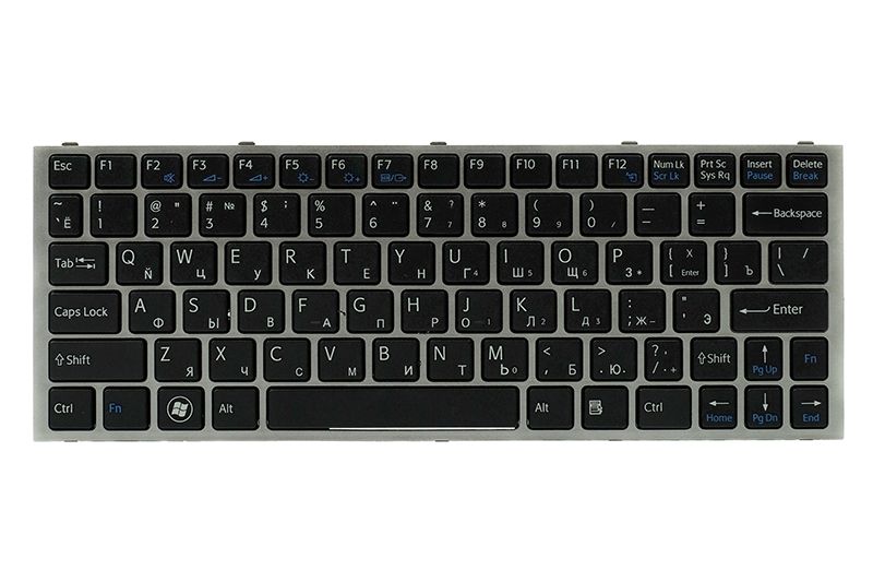 Клавiатура для ноутбука SONY YB YA чорний, сiрий фрейм (KB311934)