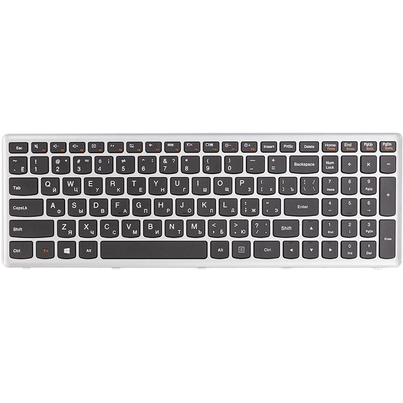 Клавіатура для ноутбука LENOVO Ideapad U510, Z710 чорний, чорний фрейм (KB312337)