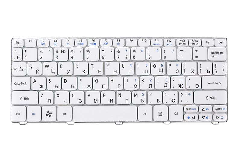 Клавиатура для ноутбука ACER Aspire One 521, eMachines 350 белый, без фрейма