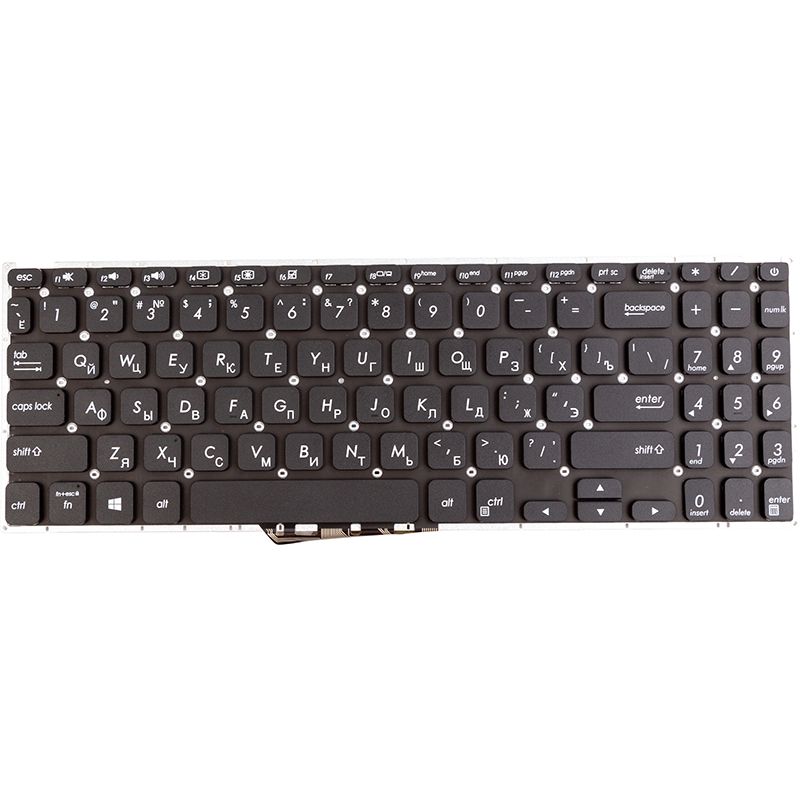 Клавіатура для ноутбука ASUS X512J, X512F чорна, без фрейму (KB314546)
