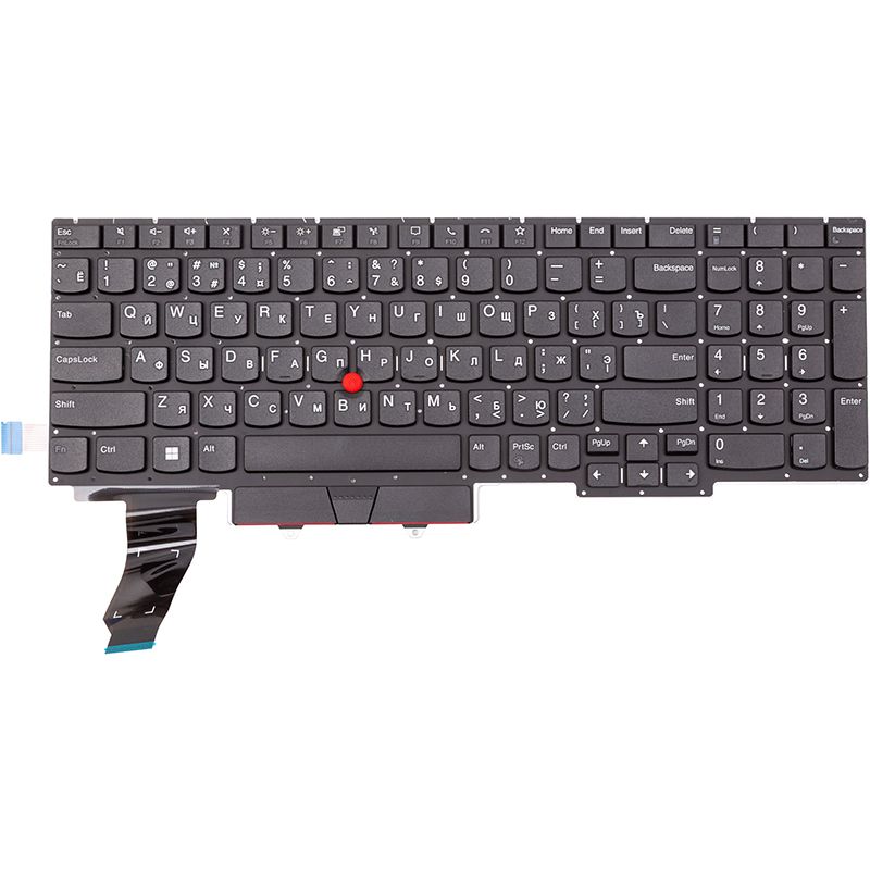 Клавиатура для ноутбука Lenovo Thinkpad E15 Gen 2 черная, trackpoint