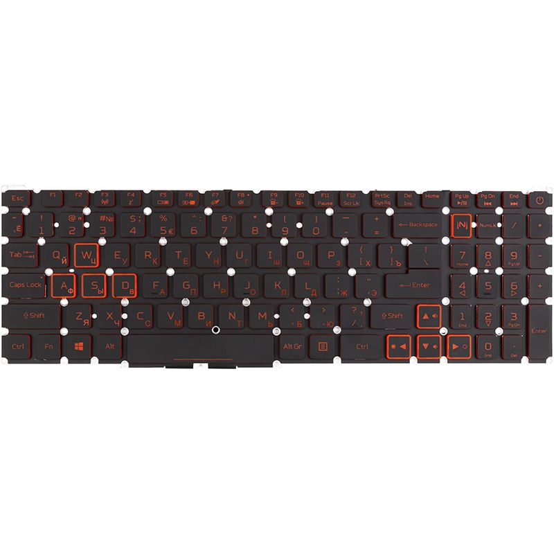 Клавіатура для ноутбука Acer Nitro 5 AN515-56 чорна, без фрейму, підсвітка (KB315024)