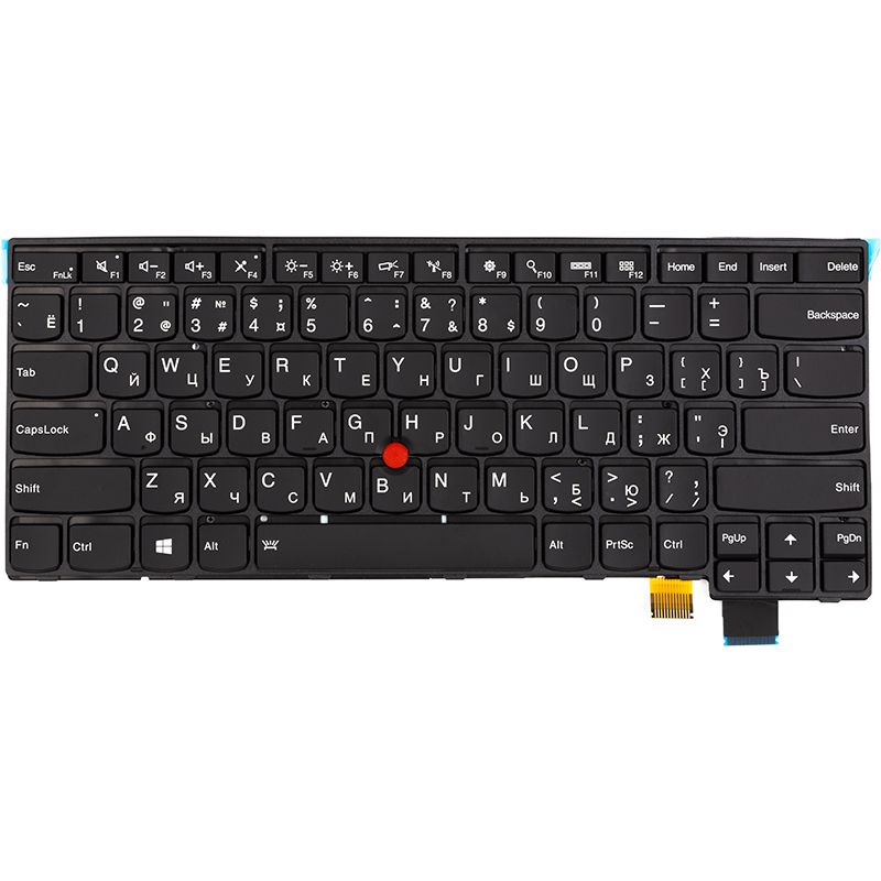 Клавиатура для ноутбука LENOVO Thinkpad T460S черная, черный фрейм, подсветка