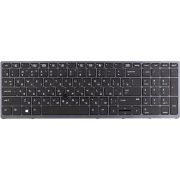 Клавиатура для ноутбука HP Zbook 15 G3 черная, серый фрейм, подсветка