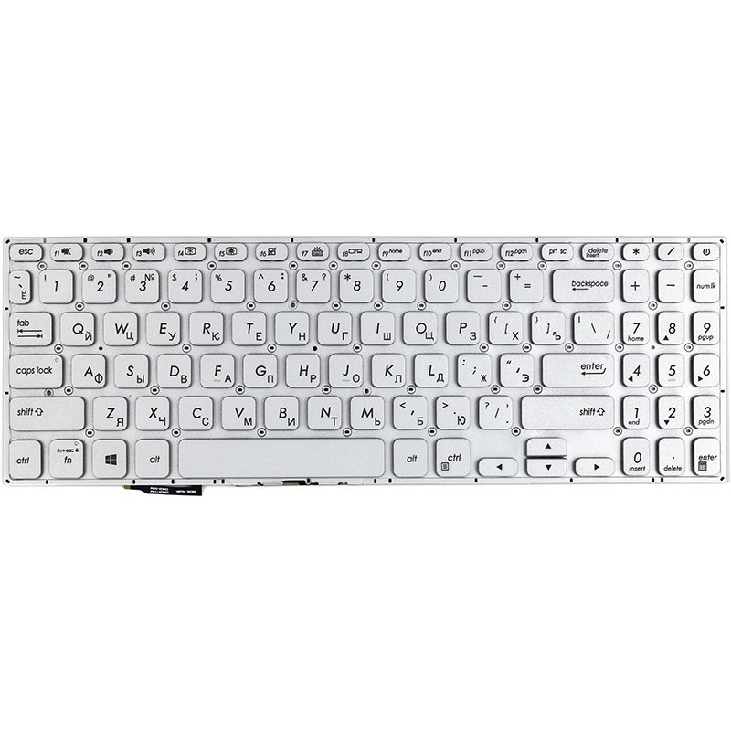 Клавіатура для ноутбука ASUS Vivobook S15 S530U срібляста, без фрейму, підсвітка (KB315130)