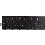 Клавиатура для ноутбука DELL Inspiron 15 3000 черная, черный фрейм, подсветка