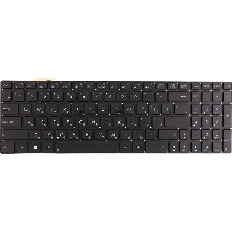 Клавиатура для ноутбука ASUS N550 Series черная, без фрейма, подсветка