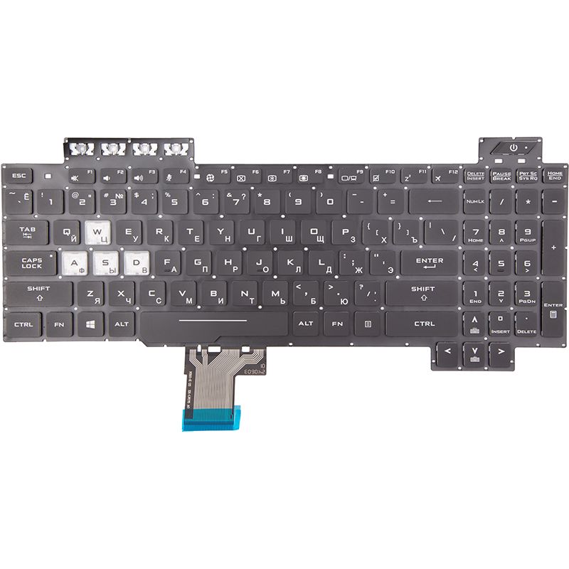 Клавіатура для ноутбука ASUS ROG GL703GS чорна, підсвічування (KB315611)