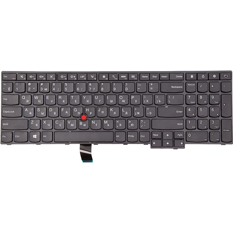 Клавиатура для ноутбука Lenovo ThinkPad E560, черная, черньій фрейм