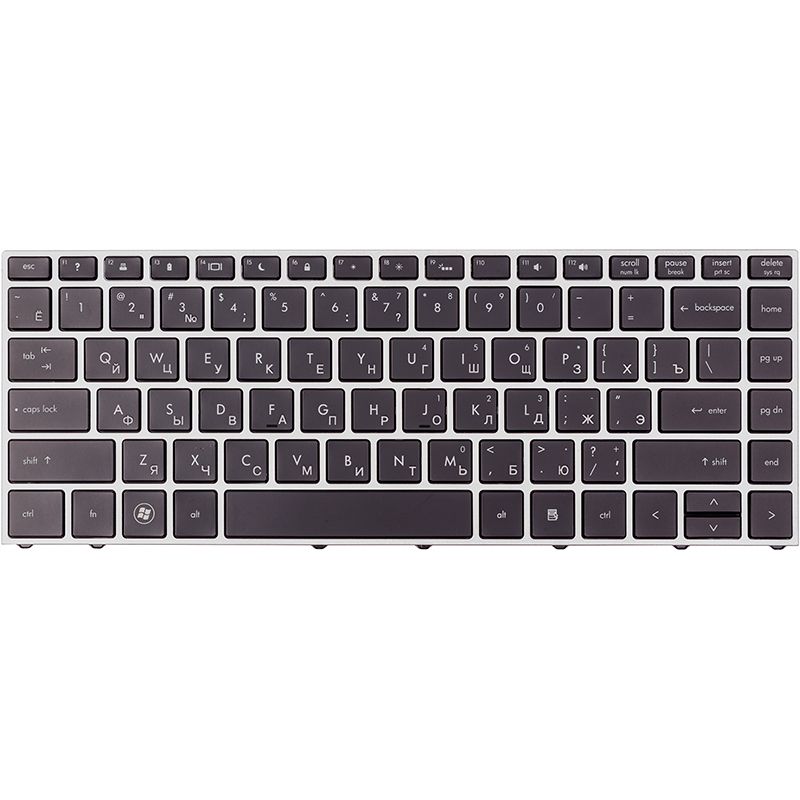 Клавиатура для ноутбука HP ProBook 5330m, черная, серый фрейм