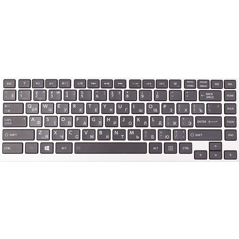 Клавиатура для ноутбука TOSHIBA Portege Z830 черная, серебристьій фрейм, подсветка