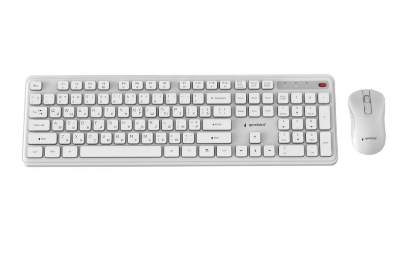 Комплект (клавіатура, миша) бездротовий Gembird White (KBS-WPS-01-W-CYRL)