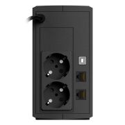 Джерело безперебійного живлення NJOY Keen 600 (UPLI-LI060KU-CG01B) Lin.int., AVR, 2 x евро, USB, пластик (Keen 600 USB)