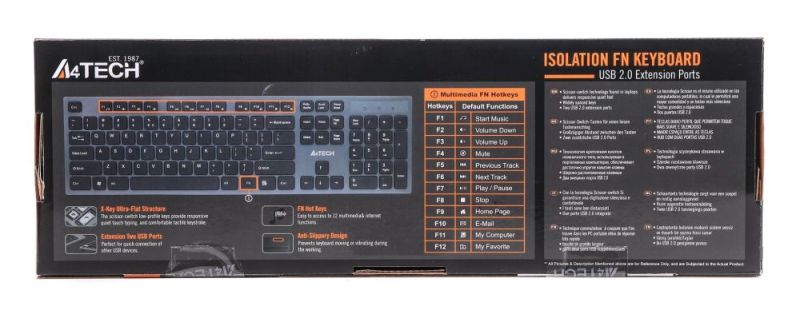 Клавиатура A4Tech KV-300H Grey/Black (KV-300H USB (Grey+Black))