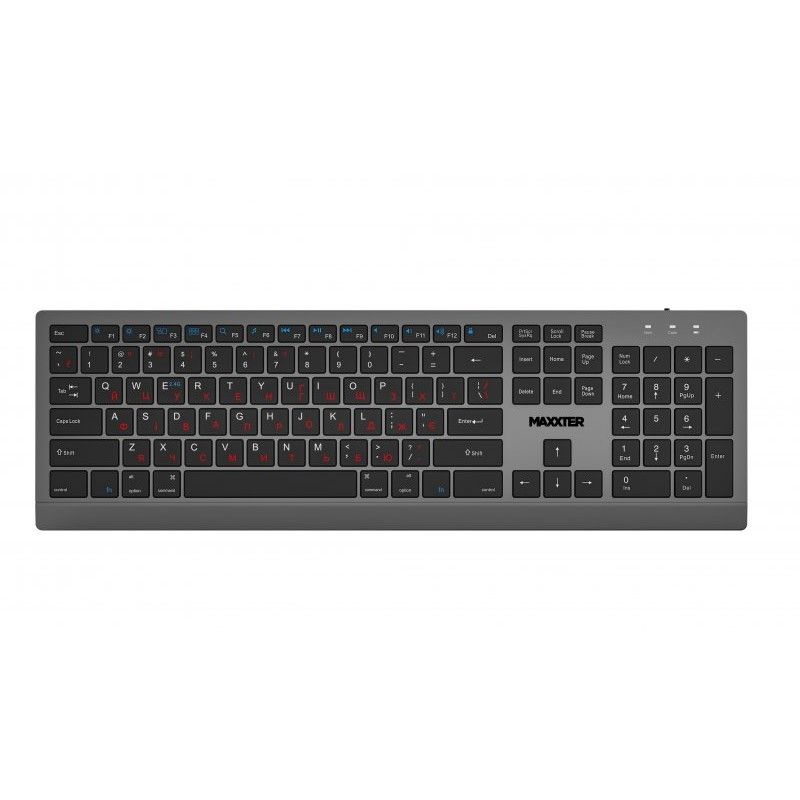 Клавиатура беспроводная Maxxter Gray-Black (KBW-01G-UA)