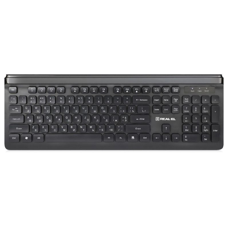 Клавіатура REAL-EL Comfort 7085 Ukr Black (EL123100032)