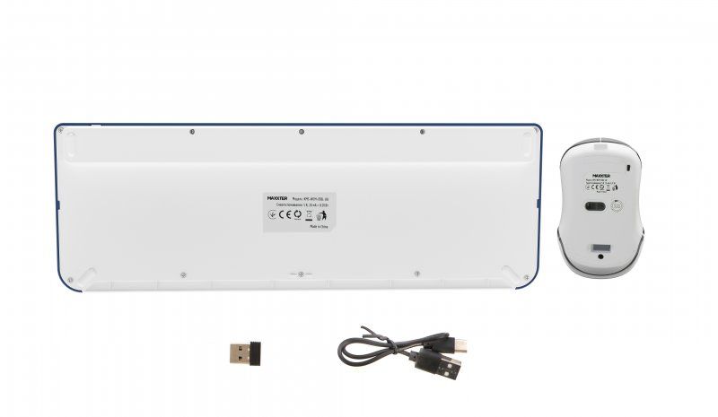 Комплект (клавиатура, мышь) беспроводной Maxxter Dark Blue (KMS-WCM-01BL-UA)