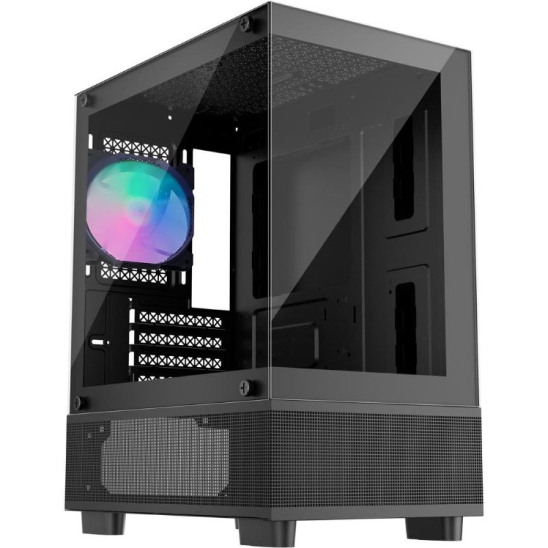 Корпус 1stPlayer Black без БП (Mi2-A-BK-2F7R-1F7)