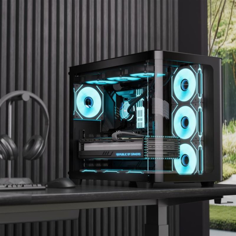 Корпус AeroCool P500C-G-BK-v1 Black без БЖ (ACCM-PN01043.11)