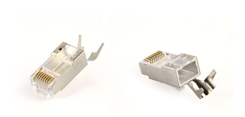 Конектор RJ 45 Cablexpert 8P8C, Cat.7, FTP, з наскрізними отворами, позолочені контакти (100 шт/уп) (LC-PTF7-01/100)