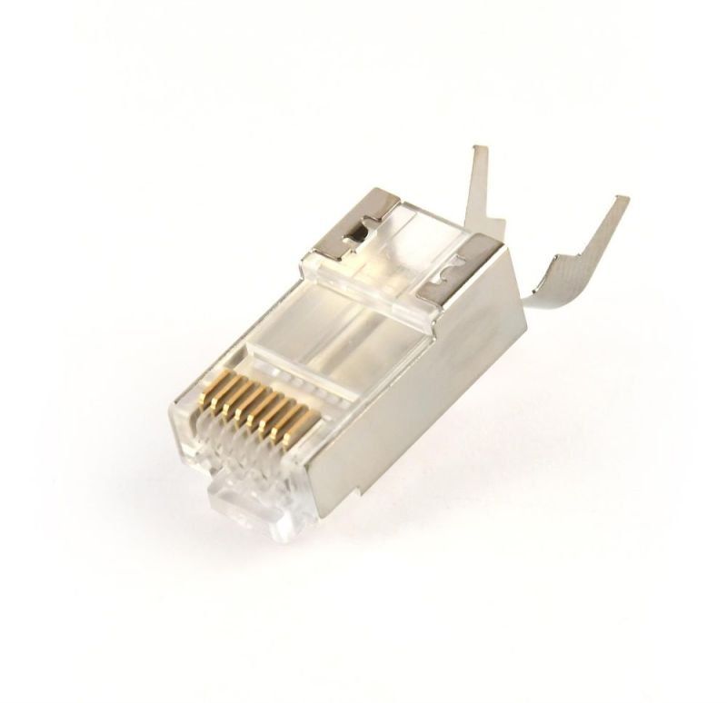 Конектор RJ 45 Cablexpert 8P8C, Cat.7, FTP, з наскрізними отворами, позолочені контакти (100 шт/уп) (LC-PTF7-01/100)