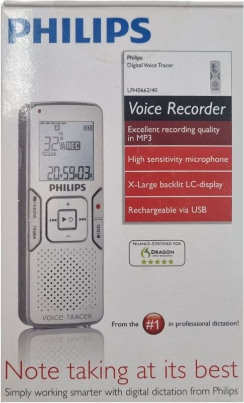 Диктофон Philips 2GB Silver (LFH0662/40)
