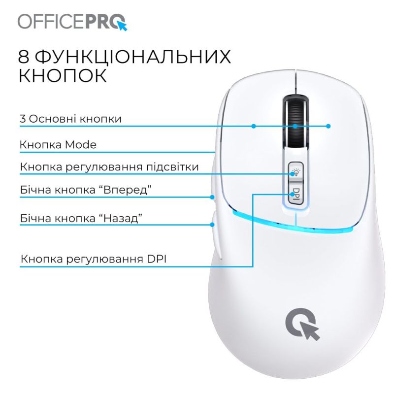 Миша бездротова OfficePro White (M468W)