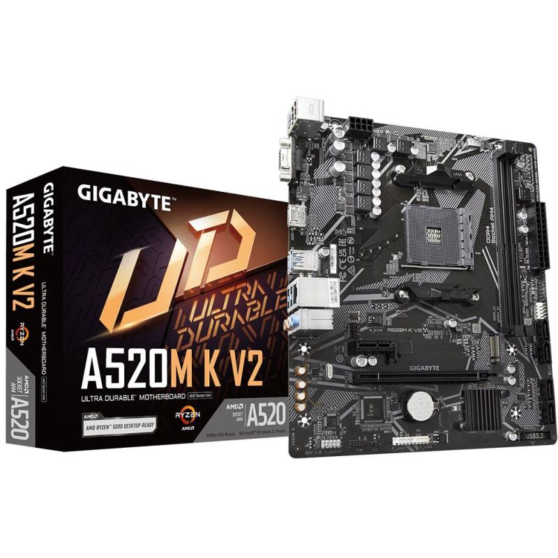Материнська плата Gigabyte Socket AM4 (A520M K V2)