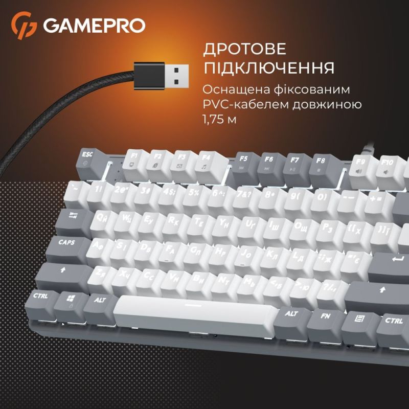 Клавиатура GamePro Genesis Metallic Outemu Red Swithes USB Gray (MK110G)