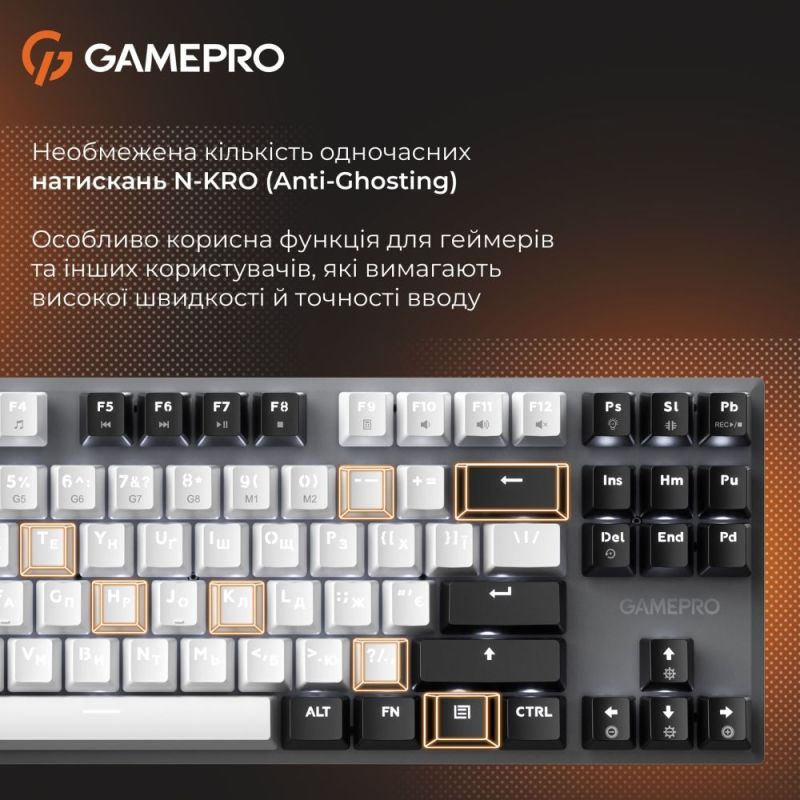 Клавіатура GamePro Genesis Joker Outemu Red Swithes USB Gray (MK124G)