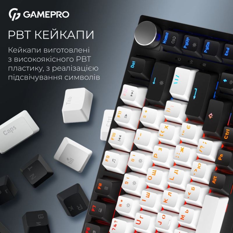 Клавіатура бездротова GamePro Asgard Valhalla QLAB Sakura Switch Black (MK160-B-QS-PRO)