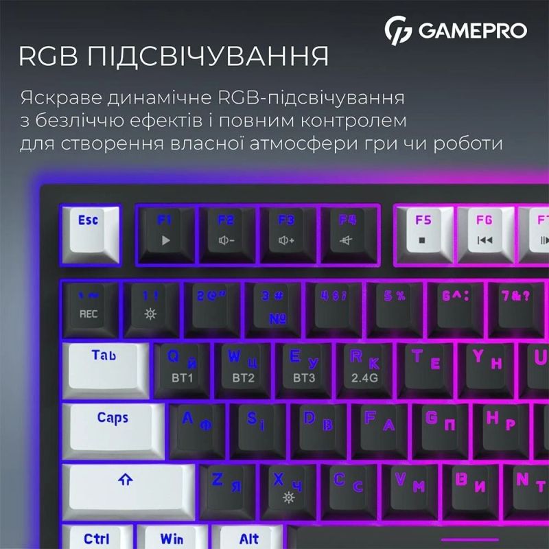 Клавиатура беспроводная GamePro Asgard Valhalla Pro Black (MK160B-D-Pro)