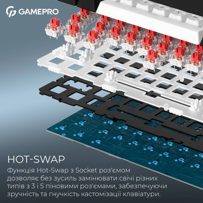 Клавіатура бездротова GamePro Asgard Valhalla Black (MK160B Pro)