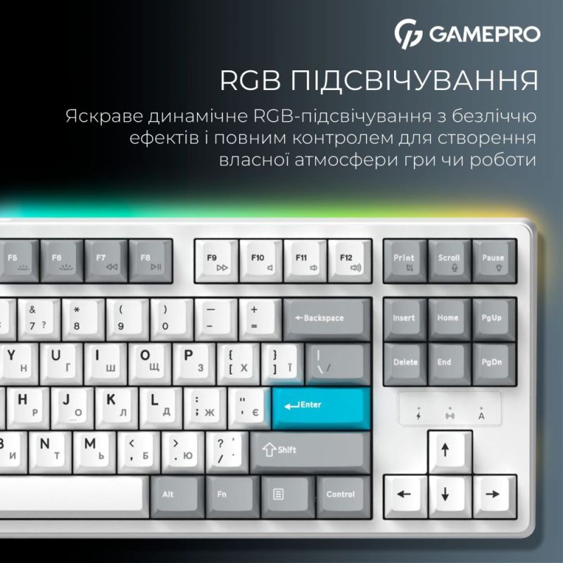 Клавиатура беспроводная GamePro Asgard Ragnar Keychron Super Red Switch White (MK285WH)
