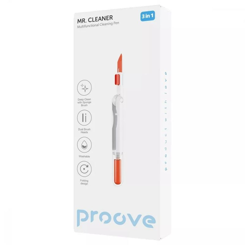 Многофункциональный набор Proove Mr. Cleaner 3in1 для чистки электроники и гаджетов White (MCP00000302)