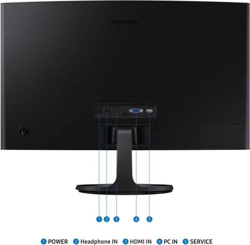 Монiтор Samsung 24" Essential S3 LS24D360 VA Black Curved 100Hz (LS24D360GAIXUA)
