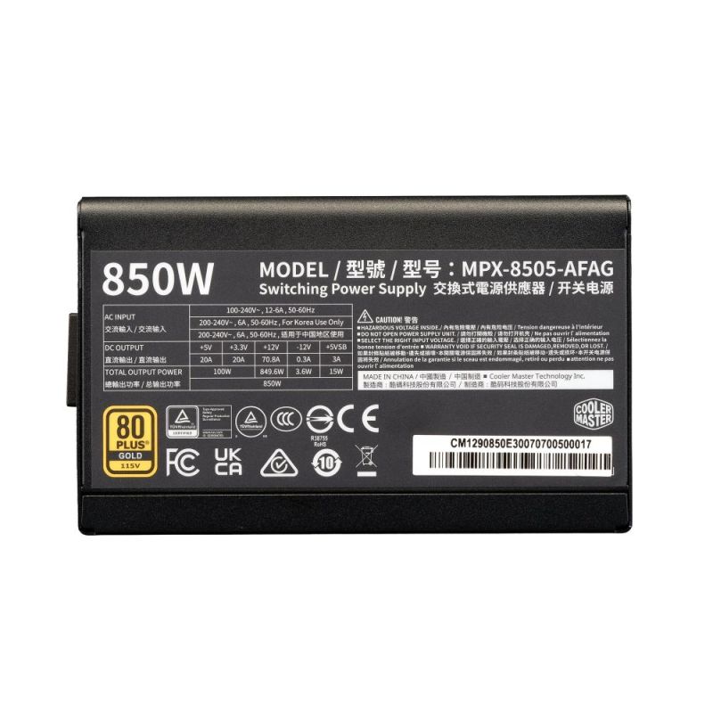 Блок питания CoolerMaster Elite Gold 850 FM (MPX-8505-AFAG-BEU)