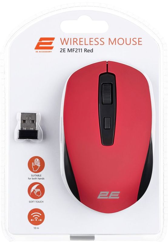 Миша бездротова 2E MF211 WL Red  (2E-MF211WR)