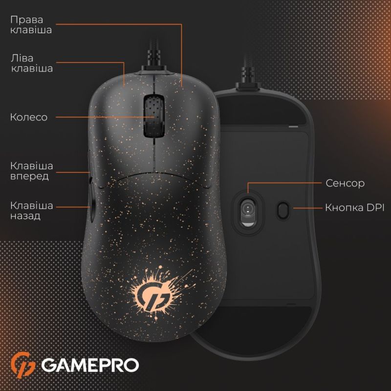 Миша GamePro Black/Orange (GM690D)