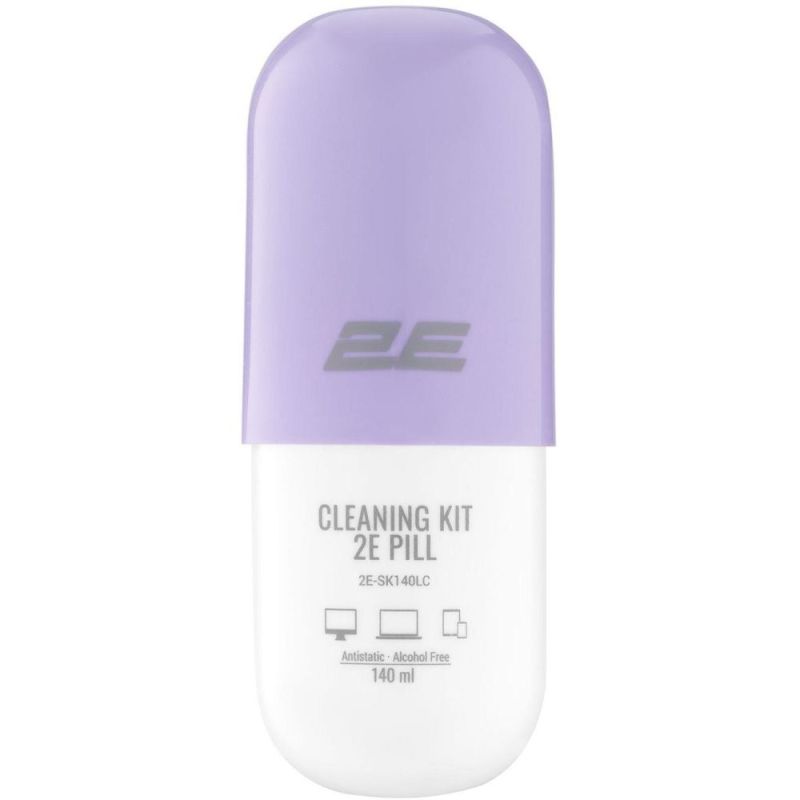 Набір для чищення 2E Pill LED/LCD + серветка 20х20 см White/Lilac (2E-SK140LC)