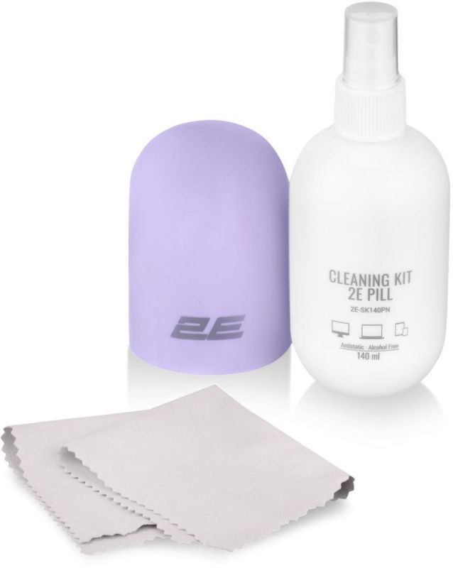 Набір для чищення 2E Pill LED/LCD + серветка 20х20 см White/Lilac (2E-SK140LC)