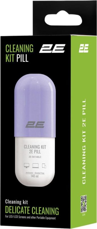 Набор для чистки 2E Pill LED/LCD + салфетка 20х20 см White/Lilac (2E-SK140LC)