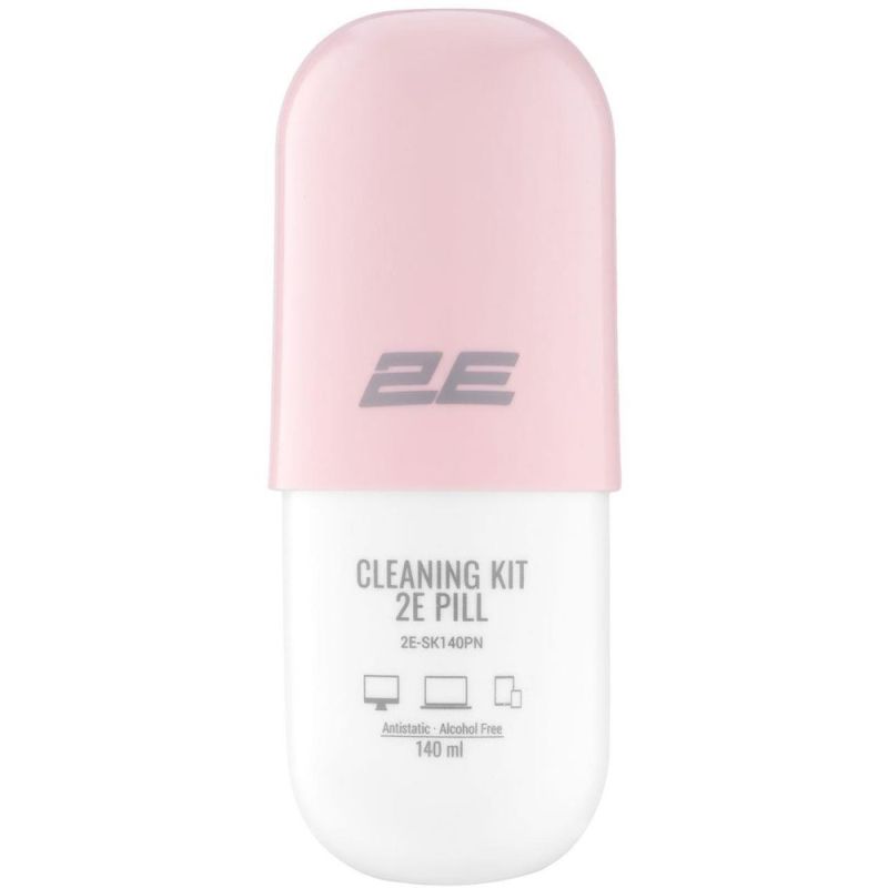 Набір для чищення 2E Pill LED/LCD + серветка 20х20 см White/Pink (2E-SK140PN)
