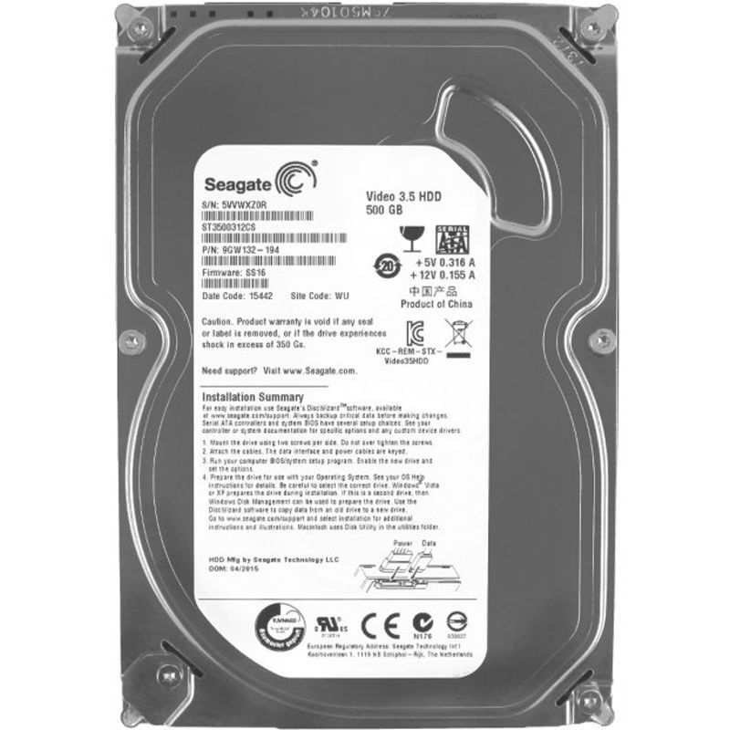 Накопитель HDD SATA  500GB Seagate 5900rpm 8MB (ST3500312CS) Refurbished (ST3500312CS Ref)