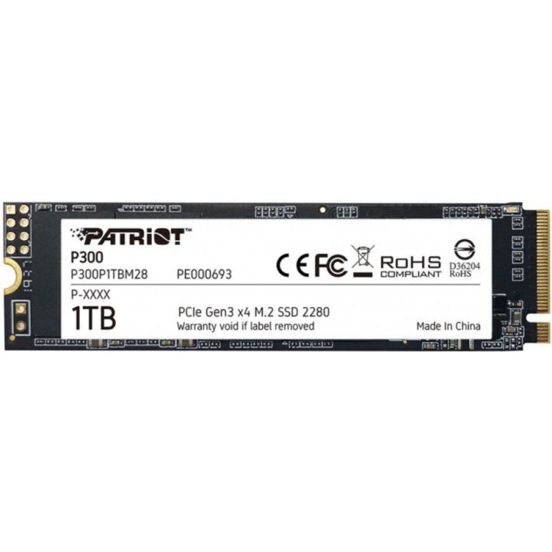 Накопитель SSD 1TB Patriot P300 M.2 2280 PCIe 3.0 x4 NVMe TLC (P300P1TBM28)